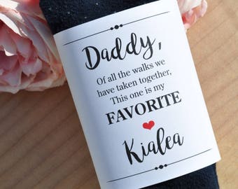 Wedding Sock Label for Dad, Father of the Bride Gift, Wedding Gift for Dad, Gift from Bride, Daddy Wedding Sock Wrap, **PRINTED & SHIPPED**