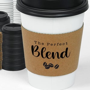 The Perfect Blend Wedding Coffee Cups Bridal Shower Coffee Cups With Sleeves and Lids Engagement Party Coffee Cups