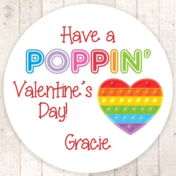 Pegatinas de San Valentín Pop It, Kids Valentines Have A Poppin Valentines  Day, Treat Bag Stickers, Classroom Valentines - Set of 24 Stickers