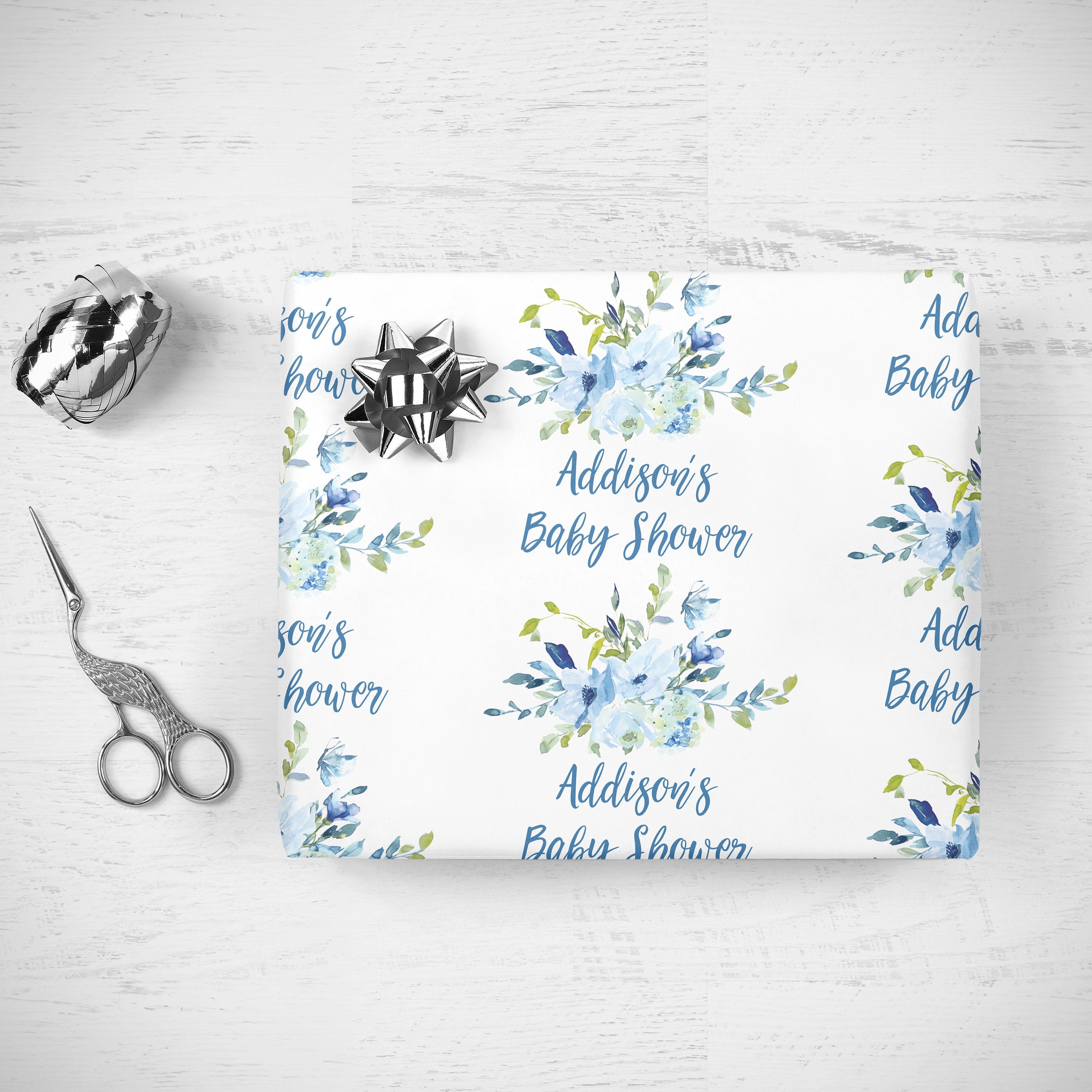 Baby Shower Wrapping Paper Personalized Baby Shower Gift Etsy