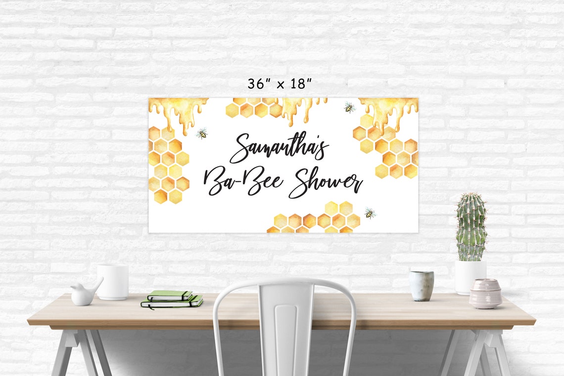 Bee Baby Shower Banner Bumble Bee Honeycomb Baby Shower | Etsy