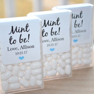 Bridal Shower Favors, Tic Tac Labels Mint To Be, Wedding Favors, Bachelorette Party, Personalized Engagement Mint Favors - Set of 24 Labels