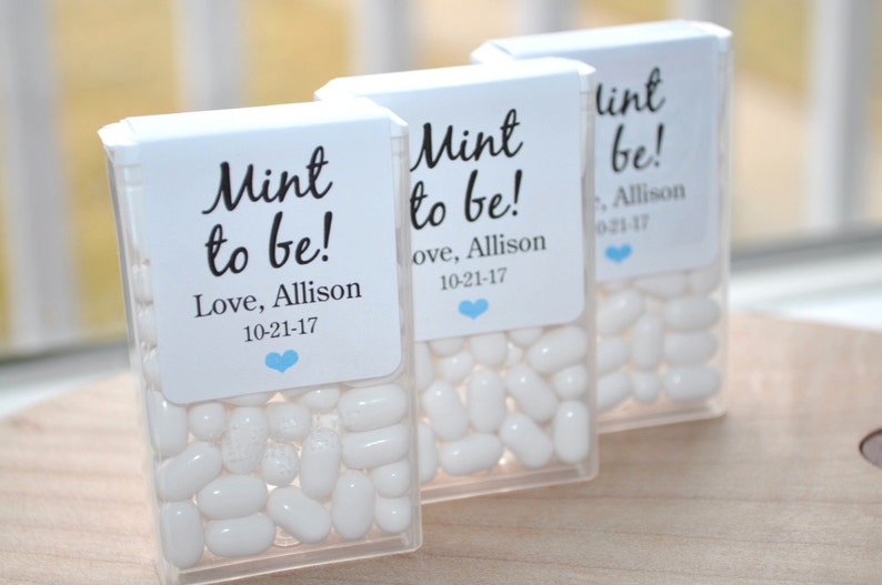 Bridal Shower Favors, Tic Tac Labels Mint To Be, Wedding Favors, Bachelorette Party, Personalized Engagement Mint Favors Set of 24 Labels image 1