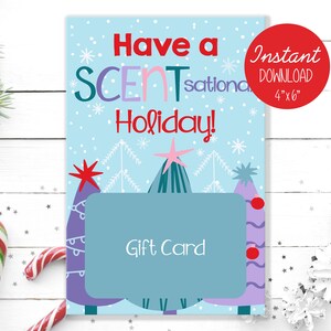 Titular de la tarjeta de regalo de Navidad imprimible Jabón perfumado Loción corporal Vela Tarjeta de regalo Descarga digital instantánea Apreciación del maestro imprimible