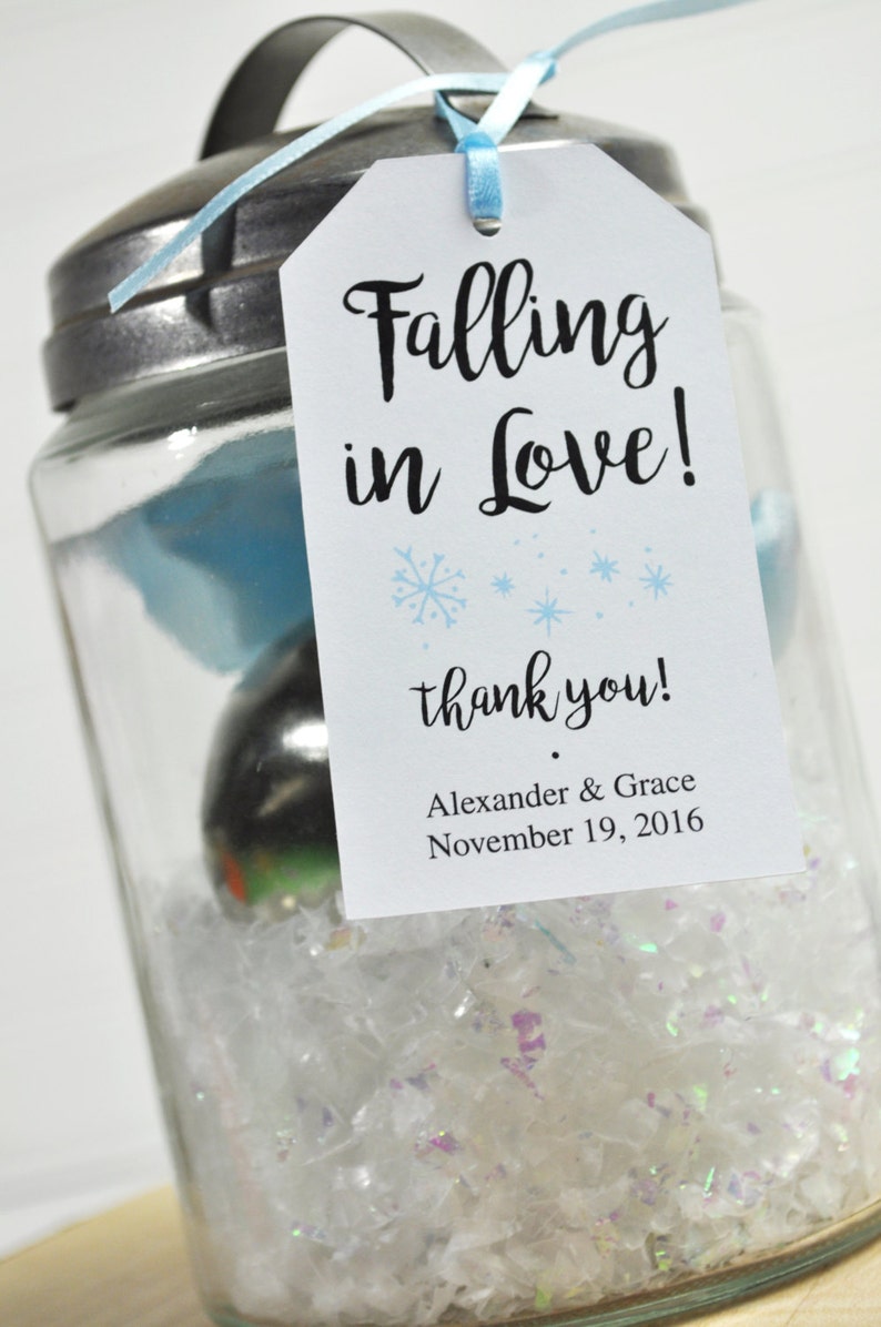 Winter Wedding Favors Bridal Shower Favor Tags Snowflake Etsy