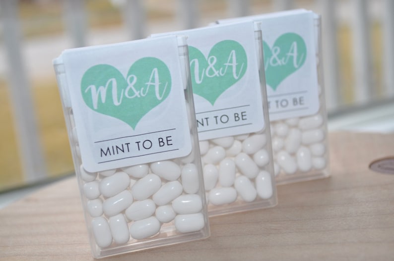 Mint To Be Tic Tac Labels, Bridal Shower Favors, Wedding Favors, Bachelorette Party, Engagement Party Favors, Mint Favors Set of 24 Labels image 2