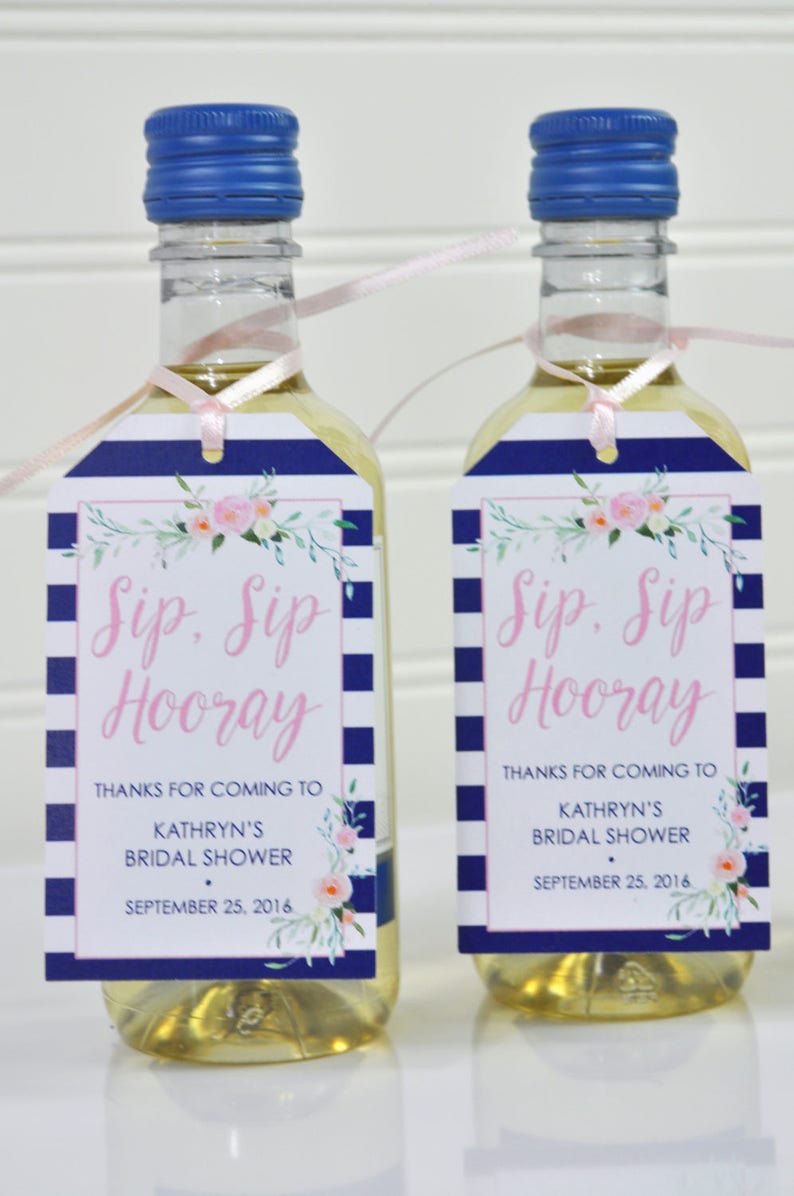 Bridal Shower Favor Tags Wedding Favors Mini Wine Bottles Etsy