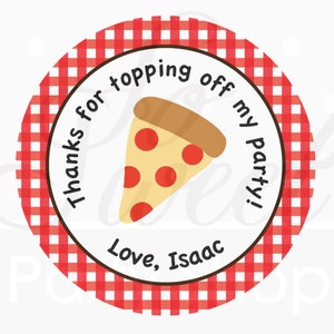 Pizza Party Birthday, Favor Stickers, Party Favors, Pizza Birthday, Treat Bag Stickers, Birthday Sticker, Kids Party Decorations - Set of 24