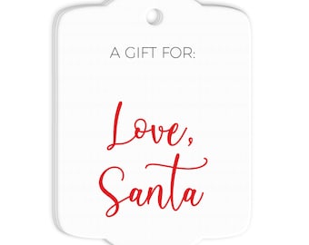 Christmas Gift Tags From Santa Merry Christmas A Gift For Hang Tags Gift Tags - Set of 24 Tags