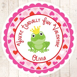 Valentine's Day Stickers Toad Kids Valentines Goodie Bag Stickers Treat Bag Stickers Classroom Valentines Class Party - Set of 24