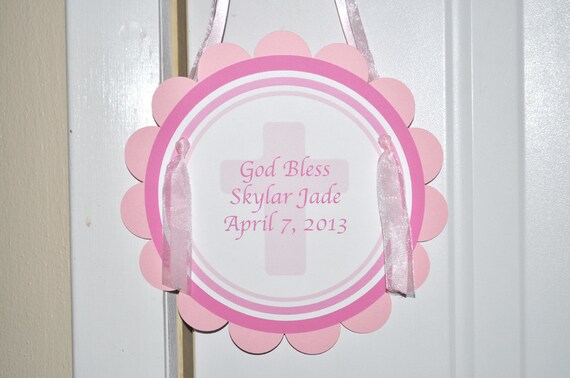 Baptism Sign Girl First Communion Party Decorations Welcome Door