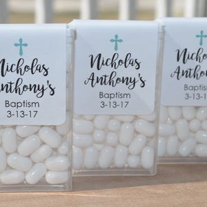 Baptism Party Favors, Tic Tac Labels Mint Favors, Mint Favors, Cross Girls Baptism, Personalized Party Favors Set of 24 Labels image 5