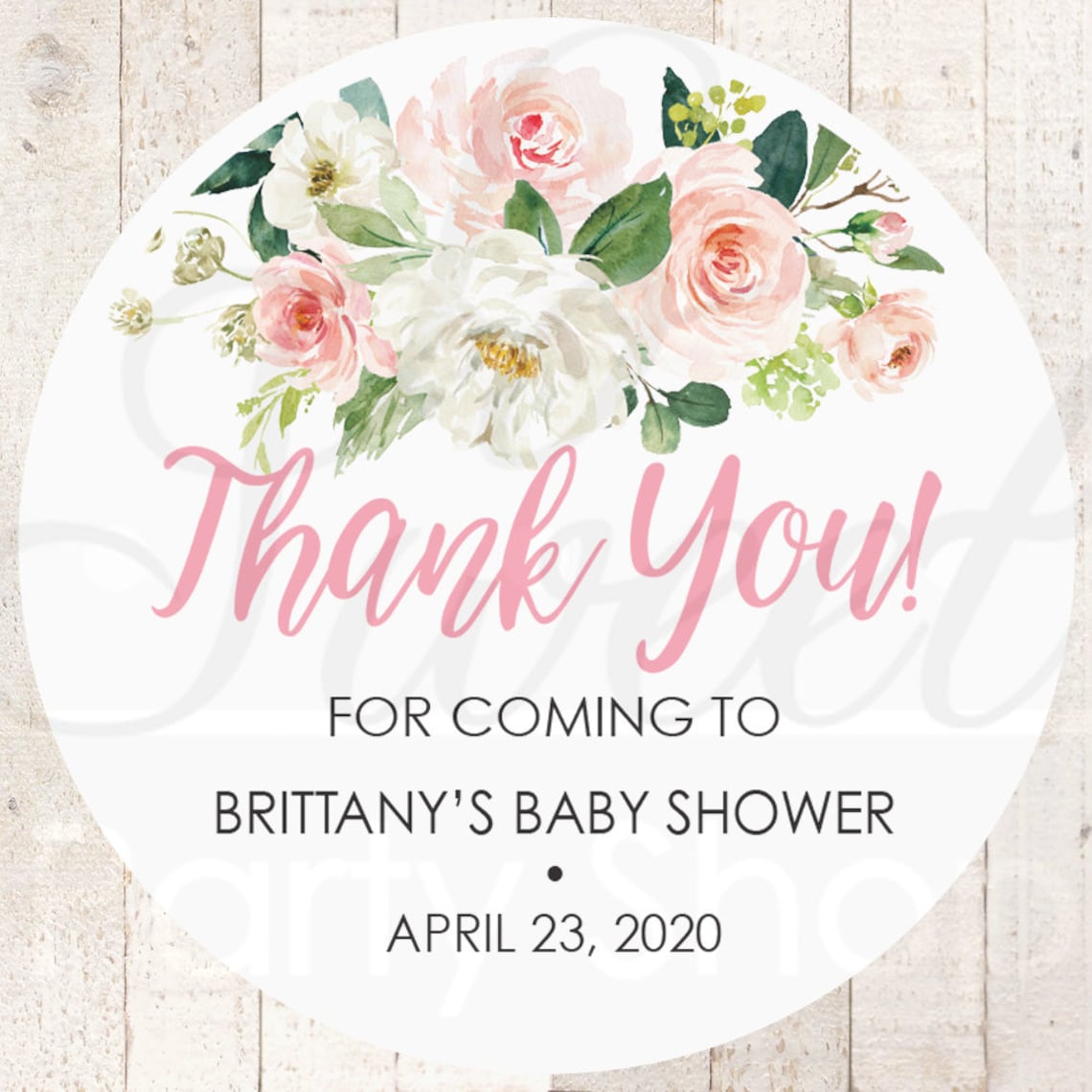 Baby Shower Favor Stickers, Girl Baby Shower Thank You Stickers Favor ...