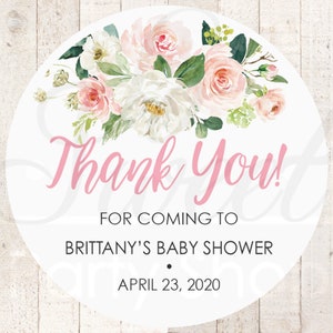 Baby Shower Favor Stickers, Girl Baby Shower Thank You Stickers Favor Tag Labels, Goodie Bag Stickers Treat Bag Stickers - Set of 24