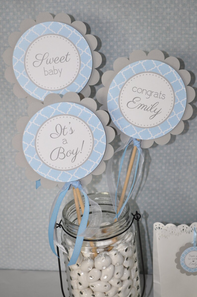 Boys Baby Shower Centerpiece Sticks It's A Boy Baby Etsy