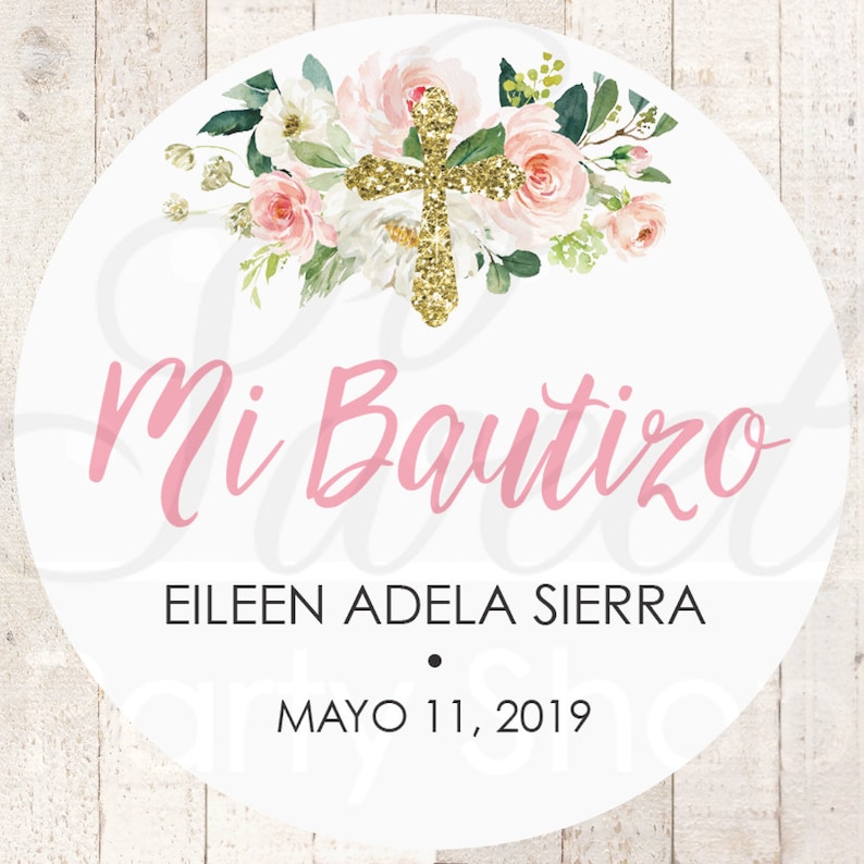500Pcs Mi Bautizo Sticker Roll - Decor For Baptism Chile