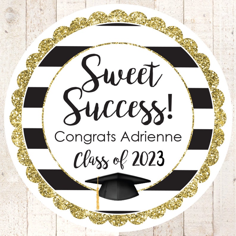 Graduation Party Favor Stickers Sweet Success Congrats Grad ...