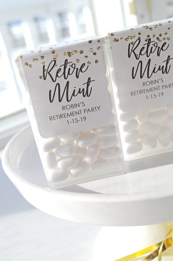 Retirement Party Favors, Tic Tac Labels Mint Favors, Retiremint Mint Favors, Happy Retirement Personalized Party Favors - Set of 24 Labels Il_570xn