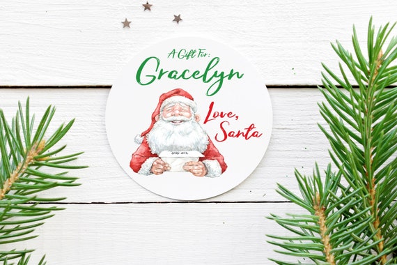 Santa Christmas Stickers Gift Tags, Christmas Labels, Happy Holidays Stickers, Envelope Seals, From Santa Christmas Packaging - Set of 24 Il_570xn