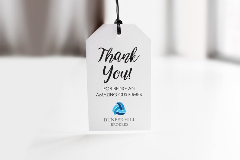 Thank You For Your Business Logo Branded Thank You Tags, Business Logo Promotional Thank You Tags, Personalized Corporate Event Gift Tags image 5