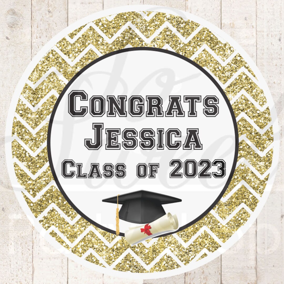 Graduation Party Favor Stickers, Sweet Success Congrats Grad Class of ...
