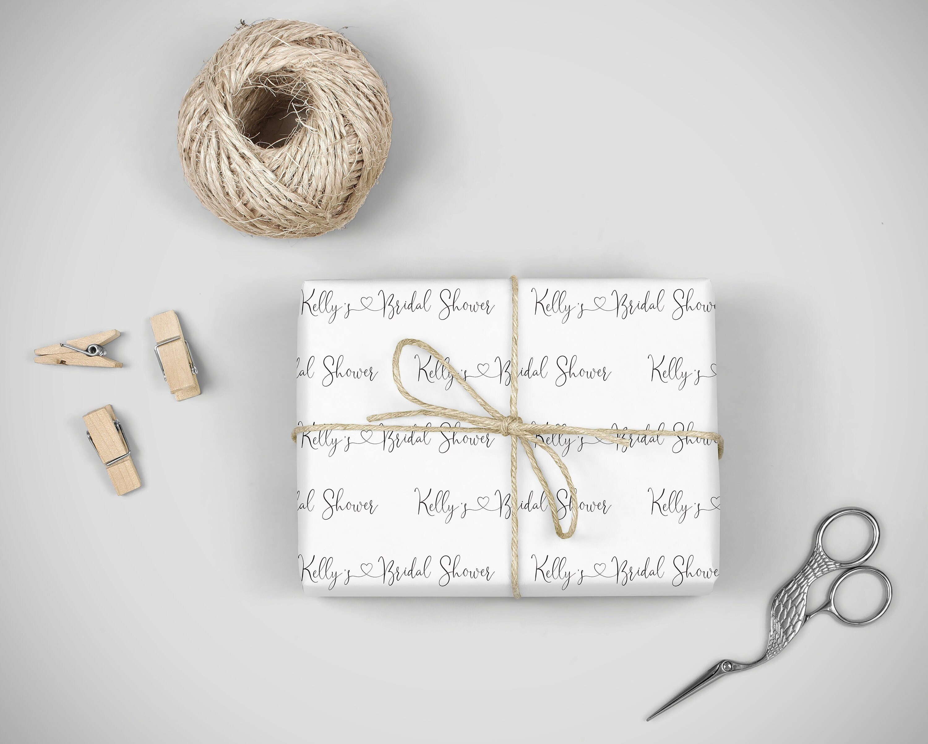 Personalized Green Bridal Shower Wrapping Paper, Zazzle