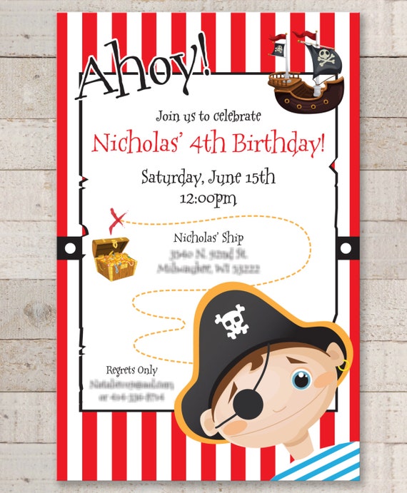 Sumergido Transitorio Inválido Invitaciones piratas Decoraciones para fiestas de cumpleaños - Etsy México