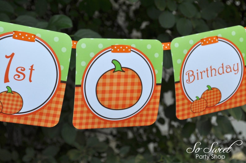 Pumpkin 1st Birthday MINI Banner Halloween Birthday Party Decorations Little Pumpkin