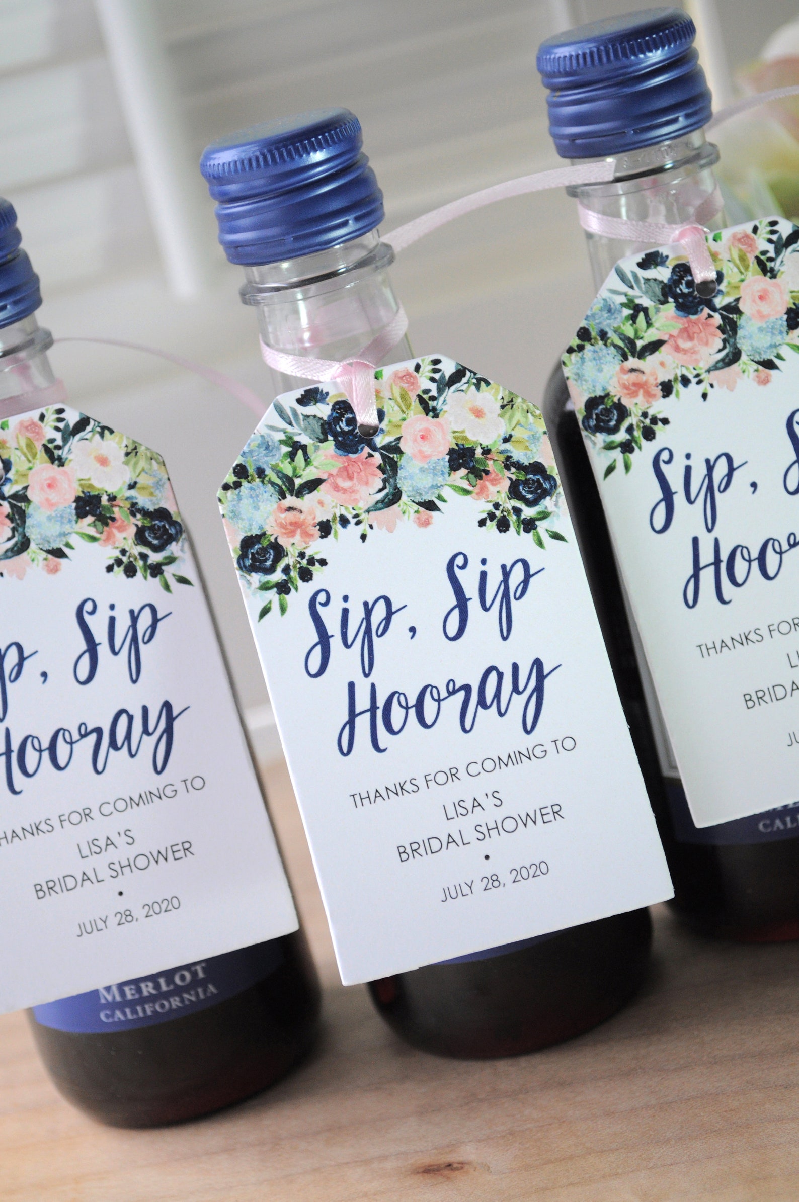 Bridal Shower Favors Tags for Mini Wine Bottles Wedding Etsy