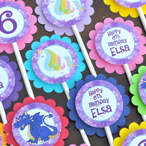 Dragon Cupcake Toppers Dragon Birthday Decor Dragon Party Etsy