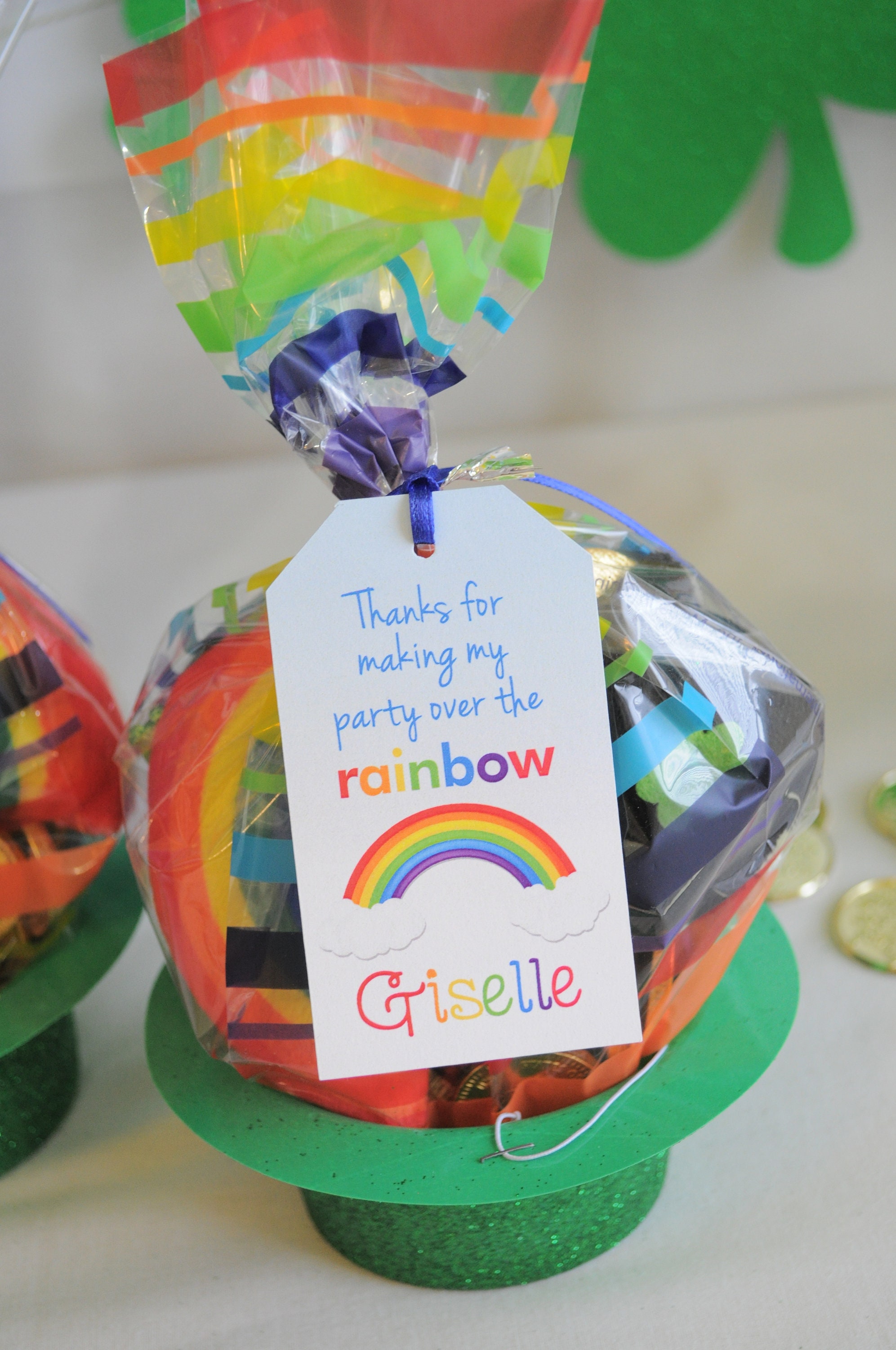 Rainbow Birthday Party Favor Tags Rainbow Thank You Tags Etsy