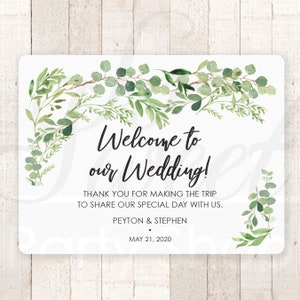 Wedding Out Of Town Guest Thank You Stickers Wedding Gift Bag Sticker Wedding Welcome Gable Box Stickers Greenery Leaves - Set of 12