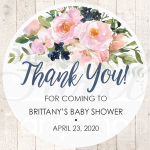Baby Shower Favor Stickers, Girl Baby Shower Thank You Stickers Favor Tag Labels, Goodie Bag Stickers Treat Bag Stickers - Set of 24