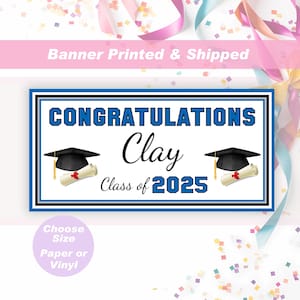 Graduation Party Banner High School Graduation Banner Class of 2025 Personalized Grad Sign Custom Grad Banner College Grad School Colors