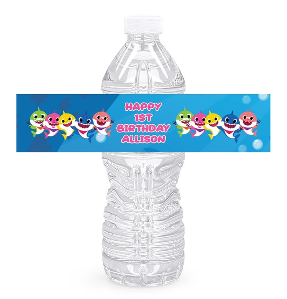Baby Shark 1st Birthday Water Bottle Labels Baby Shark Birthday