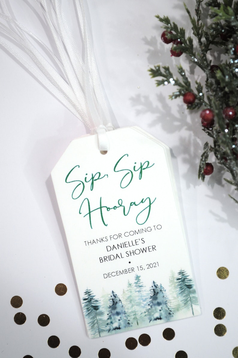 Bridal Shower Favor Tags for Mini Wine Bottles Wedding Favors Etsy