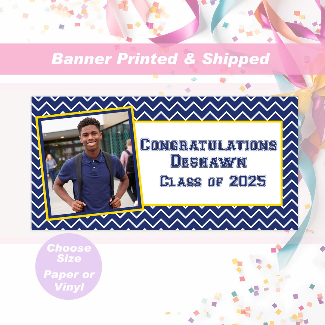 Photo Graduation Banner Class of 2025 College Graduation High School ...