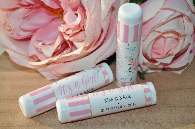 Girl Baby Shower Lip Balm Favor Labels It S A Girl Baby Etsy
