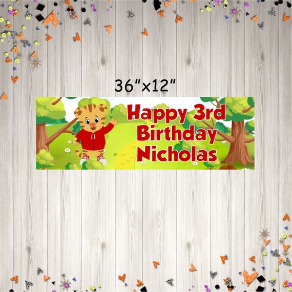 Daniel Tiger Party Birthday Banner 1st Birthday Party Etsy