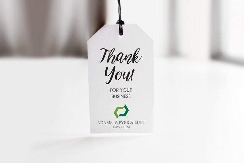 Thank You For Your Business Logo Branded Thank You Tags, Business Logo Promotional Thank You Tags, Personalized Corporate Event Gift Tags image 1