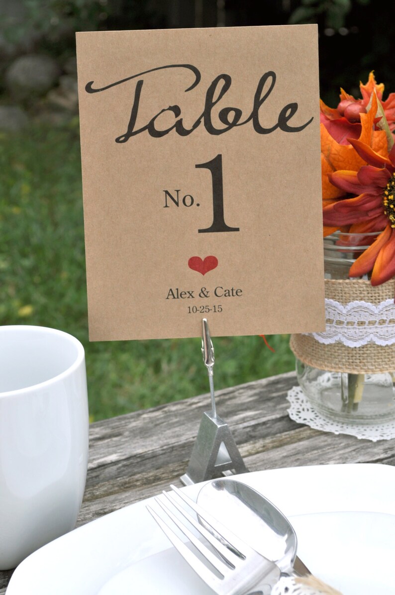 Rustic Wedding Table Numbers Personalized Wedding Reception Etsy