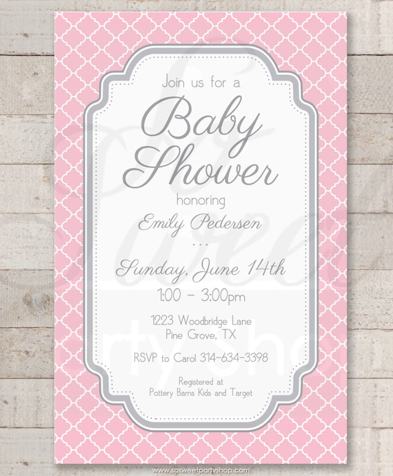 Invitaciones para el Baby Shower de las Niñas Rosa y Gris - Etsy España Invitaciones para el Baby Shower de las Niñas Rosa y Gris - Etsy España