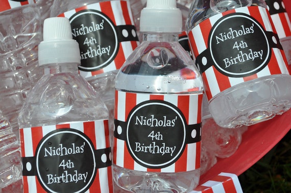 Pirate Birthday Water Bottle Labels - Pirate Party - Pirate Birthday Decorations - Boys Birthday Party Decorations - Drink Label - Set of 10 Il_570xn