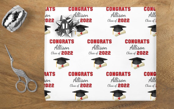 Graduation Personalised Gift Wrapping Paper CHOOSE COLOURS ADD NAME Graduation Personalised Gift Wrapping Paper CHOOSE COLOURS ADD NAME
