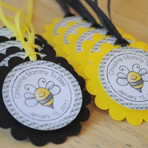 Bee Baby Shower Cupcake Toppers, Bumble Bee Theme Mommy To Bee, Girl Baby Shower, Boy Baby Shower, Ba-Bee Baby Shower Decoration Set of 12 image 5