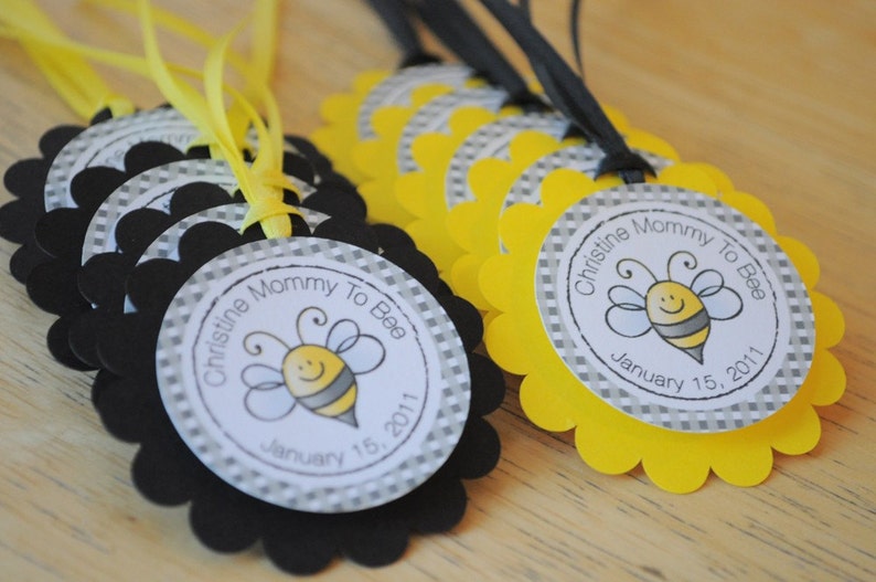 Bee Baby Shower Cupcake Toppers, Bumble Bee Theme Mommy To Bee, Girl Baby Shower, Boy Baby Shower, Ba-Bee Baby Shower Decoration Set of 12 image 5