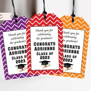 Graduation Thank You Tags Class of 2023 Favors Graduation Party Favor Tags High School Grad College Grad Party Decorations - Set of 12