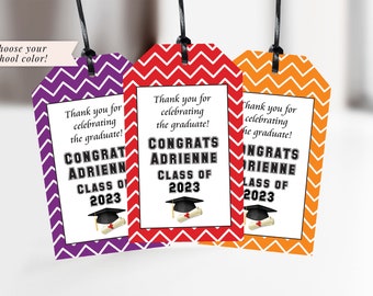 Graduation Thank You Tags Class of 2023 Favors Graduation Party Favor Tags High School Grad College Grad Party Decorations - Set of 12