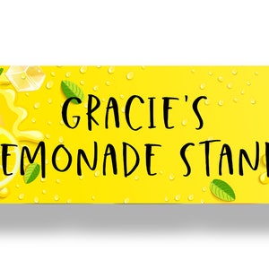 Lemonade Stand Sign Banner Personalized Outdoor Vinyl Banner Printed and Shipped 36" x 12"