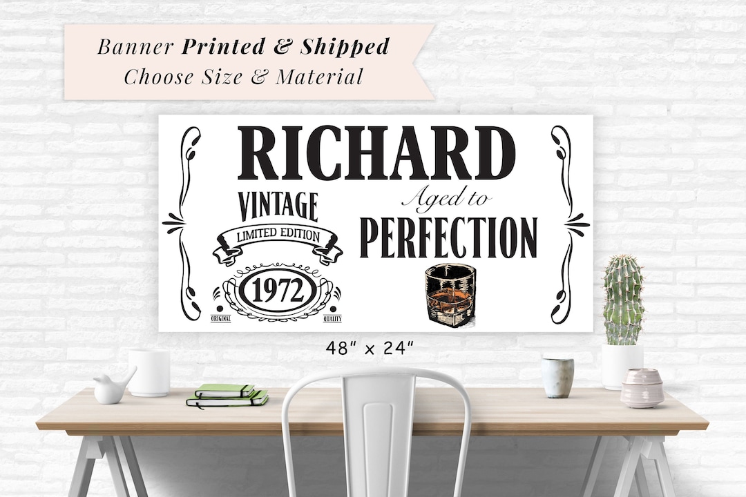 Aged to Perfection Birthday Banner Party Banner Adult Milestone Vintage ...